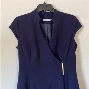 Calvin Klein Navy Faux Wrap Dress size 6